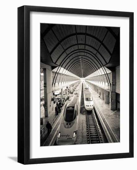 Spain, Andalucia, Seville Province, Santa Justa Train Station, Alta Velocidad Espanola Trains-Alan Copson-Framed Photographic Print