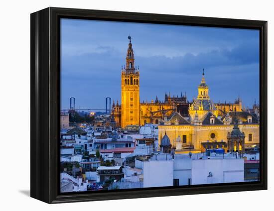 Spain, Andalucia, Seville Province, Seville,  Cathedral of Seville, the Giralda Tower-Alan Copson-Framed Premier Image Canvas