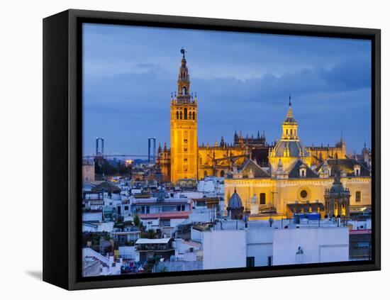 Spain, Andalucia, Seville Province, Seville,  Cathedral of Seville, the Giralda Tower-Alan Copson-Framed Premier Image Canvas