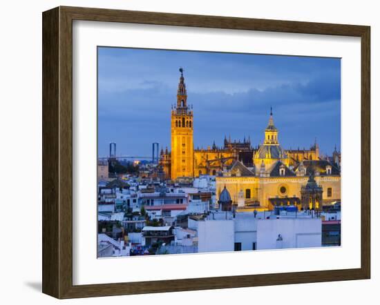 Spain, Andalucia, Seville Province, Seville,  Cathedral of Seville, the Giralda Tower-Alan Copson-Framed Photographic Print