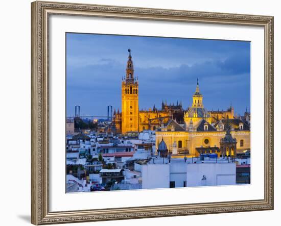 Spain, Andalucia, Seville Province, Seville,  Cathedral of Seville, the Giralda Tower-Alan Copson-Framed Photographic Print