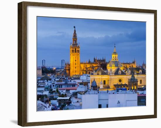 Spain, Andalucia, Seville Province, Seville,  Cathedral of Seville, the Giralda Tower-Alan Copson-Framed Photographic Print