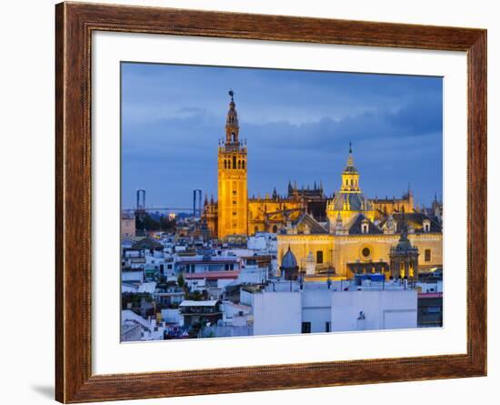 Spain, Andalucia, Seville Province, Seville,  Cathedral of Seville, the Giralda Tower-Alan Copson-Framed Photographic Print