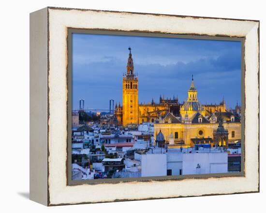 Spain, Andalucia, Seville Province, Seville,  Cathedral of Seville, the Giralda Tower-Alan Copson-Framed Premier Image Canvas