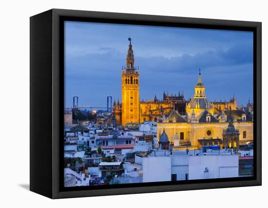 Spain, Andalucia, Seville Province, Seville,  Cathedral of Seville, the Giralda Tower-Alan Copson-Framed Premier Image Canvas