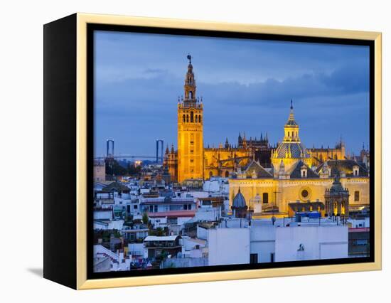 Spain, Andalucia, Seville Province, Seville,  Cathedral of Seville, the Giralda Tower-Alan Copson-Framed Premier Image Canvas