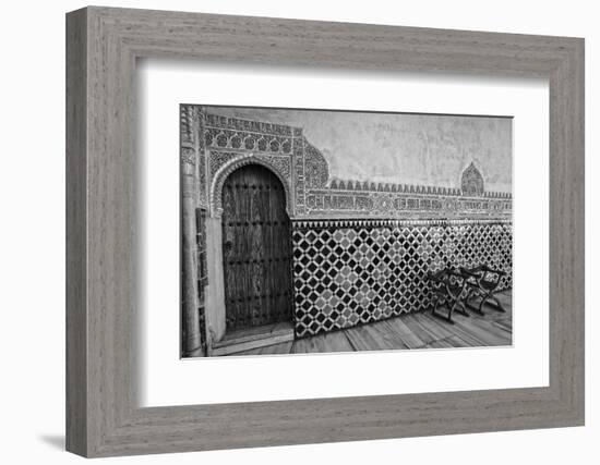 Spain, Andalusia, Alhambra. Ornate door and tile of Nazrid Palace.-Julie Eggers-Framed Photographic Print