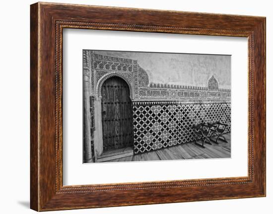 Spain, Andalusia, Alhambra. Ornate door and tile of Nazrid Palace.-Julie Eggers-Framed Photographic Print