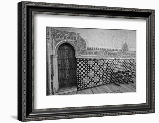 Spain, Andalusia, Alhambra. Ornate door and tile of Nazrid Palace.-Julie Eggers-Framed Photographic Print