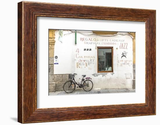 Spain, Andalusia, Cordoba. Bicycle Against a Wall in the Old Town-Matteo Colombo-Framed Photographic Print