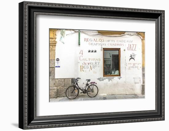 Spain, Andalusia, Cordoba. Bicycle Against a Wall in the Old Town-Matteo Colombo-Framed Photographic Print