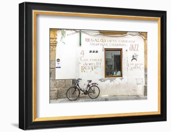 Spain, Andalusia, Cordoba. Bicycle Against a Wall in the Old Town-Matteo Colombo-Framed Photographic Print