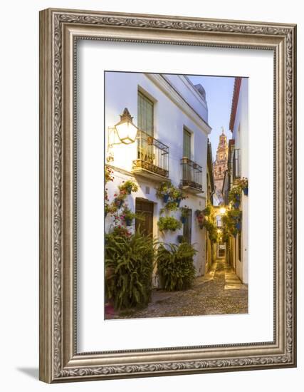 Spain, Andalusia, Cordoba. Calleja De Las Flores (Street of the Flowers) in the Old Town, at Dusk-Matteo Colombo-Framed Photographic Print