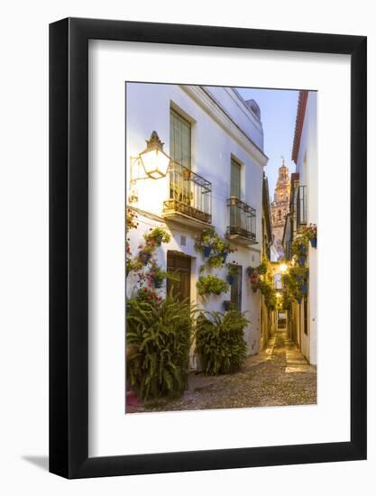 Spain, Andalusia, Cordoba. Calleja De Las Flores (Street of the Flowers) in the Old Town, at Dusk-Matteo Colombo-Framed Photographic Print