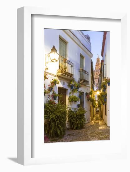 Spain, Andalusia, Cordoba. Calleja De Las Flores (Street of the Flowers) in the Old Town, at Dusk-Matteo Colombo-Framed Photographic Print