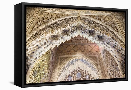Spain, Andalusia, Granada. the Alhambra. Ornate Arches Inside the Alhambra-Matteo Colombo-Framed Premier Image Canvas