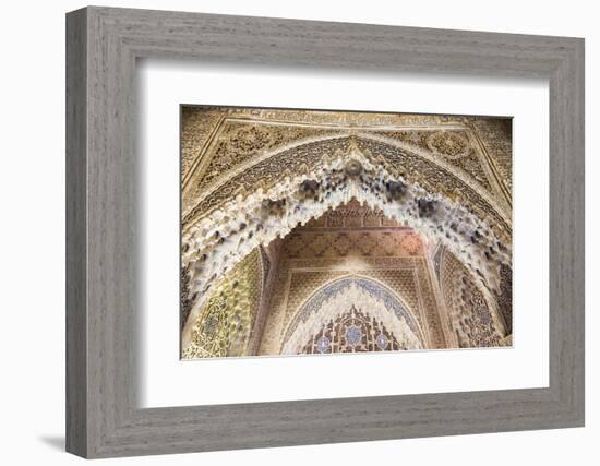 Spain, Andalusia, Granada. the Alhambra. Ornate Arches Inside the Alhambra-Matteo Colombo-Framed Photographic Print