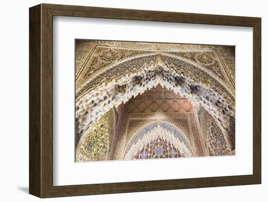 Spain, Andalusia, Granada. the Alhambra. Ornate Arches Inside the Alhambra-Matteo Colombo-Framed Photographic Print