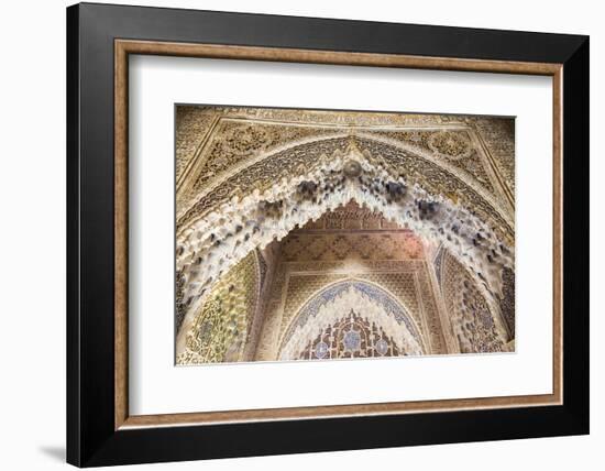 Spain, Andalusia, Granada. the Alhambra. Ornate Arches Inside the Alhambra-Matteo Colombo-Framed Photographic Print