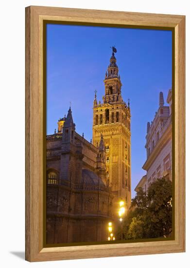 Spain, Andalusia, Seville, Cathedral Giralda, Bell Tower, Plaza Del Triunfo-Chris Seba-Framed Premier Image Canvas