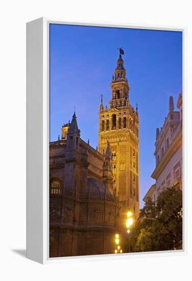 Spain, Andalusia, Seville, Cathedral Giralda, Bell Tower, Plaza Del Triunfo-Chris Seba-Framed Premier Image Canvas