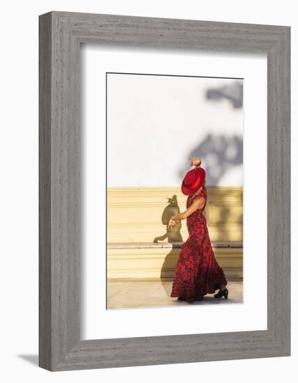 Spain, Andalusia, Seville. Flamenco Dancer Performing Outdoors-Matteo Colombo-Framed Photographic Print