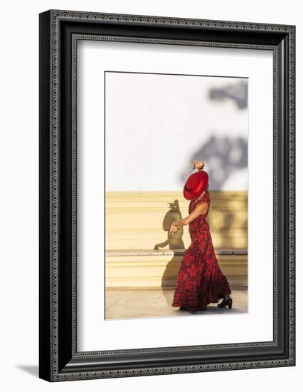 Spain, Andalusia, Seville. Flamenco Dancer Performing Outdoors-Matteo Colombo-Framed Photographic Print