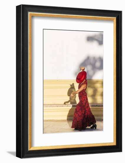 Spain, Andalusia, Seville. Flamenco Dancer Performing Outdoors-Matteo Colombo-Framed Photographic Print