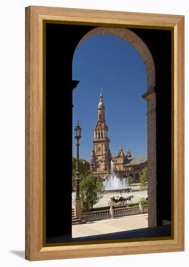 Spain, Andalusia, Seville, Plaza De Espana, West Tower-Chris Seba-Framed Premier Image Canvas