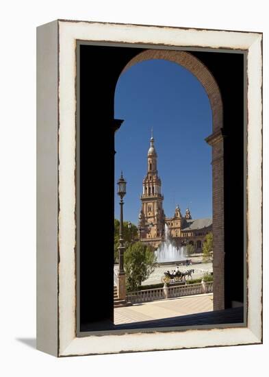 Spain, Andalusia, Seville, Plaza De Espana, West Tower-Chris Seba-Framed Premier Image Canvas