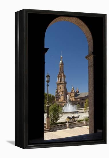 Spain, Andalusia, Seville, Plaza De Espana, West Tower-Chris Seba-Framed Premier Image Canvas