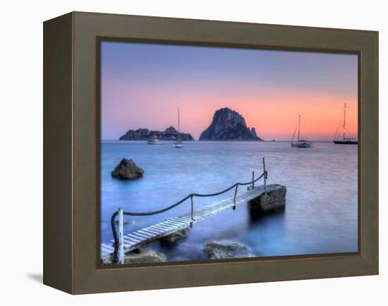 Spain, Balearic Islands, Ibiza, Cala D'Hort Beach and Es Vedra Island-Michele Falzone-Framed Premier Image Canvas