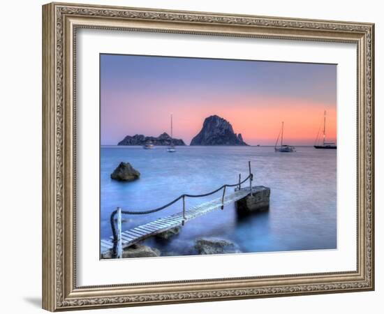 Spain, Balearic Islands, Ibiza, Cala D'Hort Beach and Es Vedra Island-Michele Falzone-Framed Photographic Print