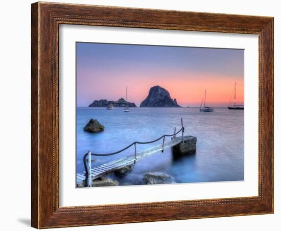 Spain, Balearic Islands, Ibiza, Cala D'Hort Beach and Es Vedra Island-Michele Falzone-Framed Photographic Print