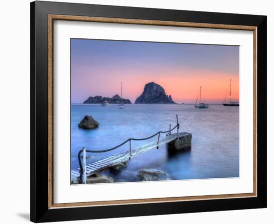 Spain, Balearic Islands, Ibiza, Cala D'Hort Beach and Es Vedra Island-Michele Falzone-Framed Photographic Print