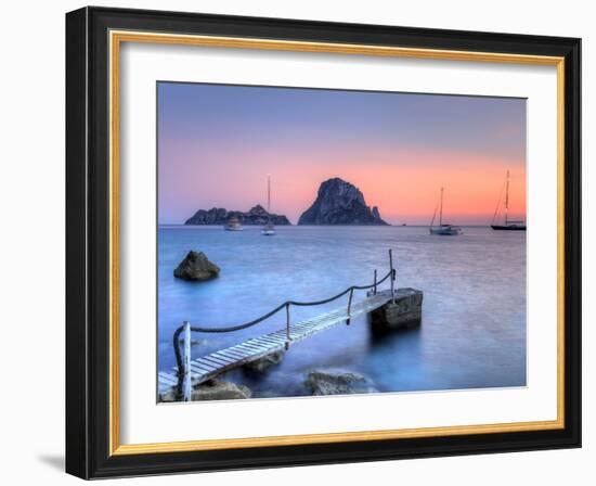 Spain, Balearic Islands, Ibiza, Cala D'Hort Beach and Es Vedra Island-Michele Falzone-Framed Photographic Print