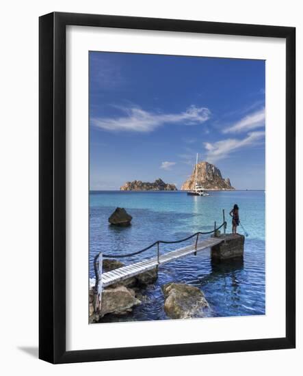 Spain, Balearic Islands, Ibiza, Cala D'Hort Beach-Michele Falzone-Framed Photographic Print