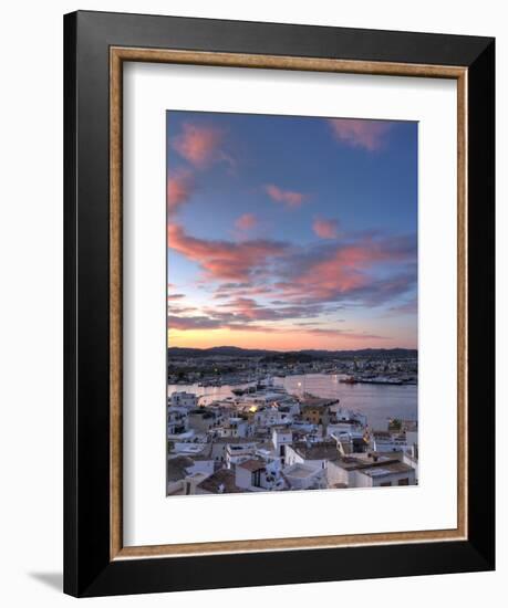 Spain, Balearic Islands, Ibiza, View of Ibiza Old Town (UNESCO Site), and Dalt Vila-Michele Falzone-Framed Photographic Print