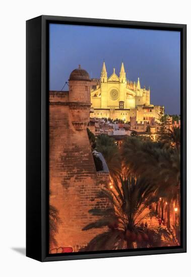 Spain, Balearic Islands, Mallorca, Palma de Mallorca. La Seu, Gothic Cathedral.-Emily Wilson-Framed Premier Image Canvas