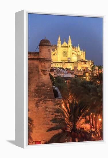 Spain, Balearic Islands, Mallorca, Palma de Mallorca. La Seu, Gothic Cathedral.-Emily Wilson-Framed Premier Image Canvas