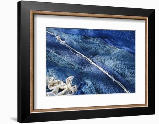 Spain, Balearic Islands, Menorca, Fishing Net at Port of Mao-Walter Bibikow-Framed Photographic Print