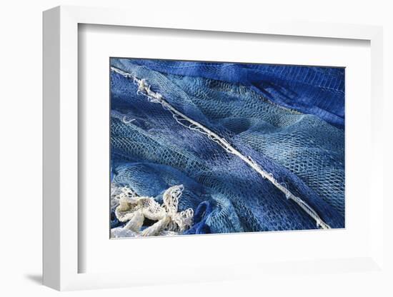 Spain, Balearic Islands, Menorca, Fishing Net at Port of Mao-Walter Bibikow-Framed Photographic Print