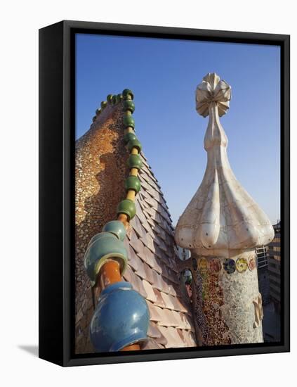 Spain, Barcelona, Casa Batllo, Roof Architecture-Steve Vidler-Framed Premier Image Canvas