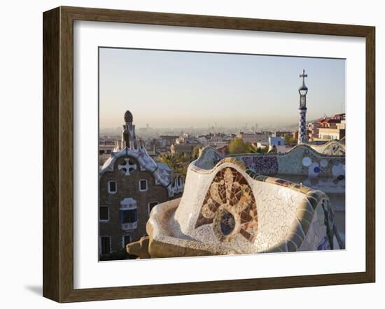 Spain, Barcelona, Guell Park, the Terrace-Steve Vidler-Framed Photographic Print