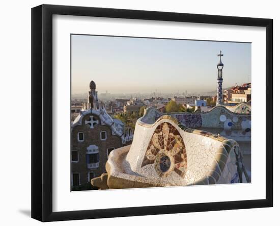 Spain, Barcelona, Guell Park, the Terrace-Steve Vidler-Framed Photographic Print