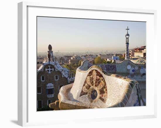 Spain, Barcelona, Guell Park, the Terrace-Steve Vidler-Framed Photographic Print