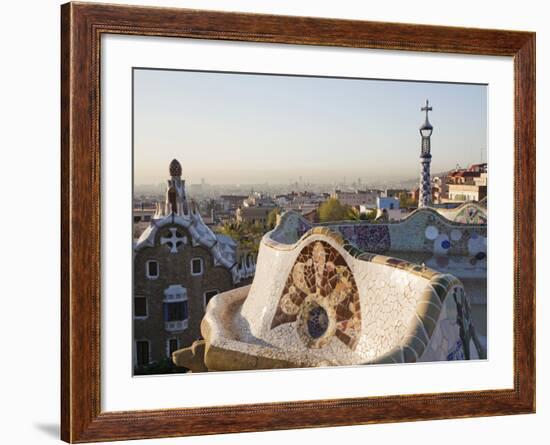 Spain, Barcelona, Guell Park, the Terrace-Steve Vidler-Framed Photographic Print