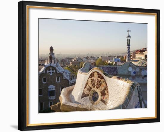 Spain, Barcelona, Guell Park, the Terrace-Steve Vidler-Framed Photographic Print