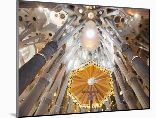 Spain, Barcelona, Sagrada Familia, Interior-Steve Vidler-Mounted Photographic Print