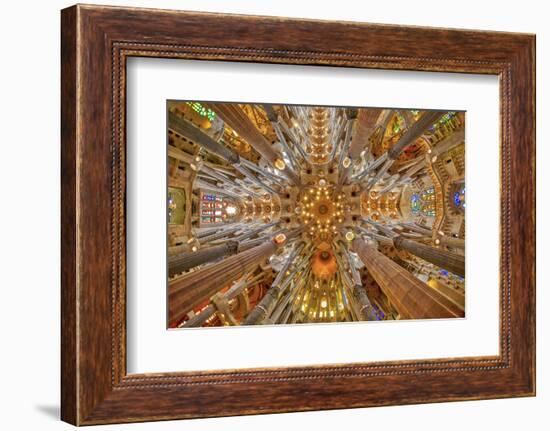 Spain, Barcelona. Sagrada Familia interior.-Hollice Looney-Framed Photographic Print